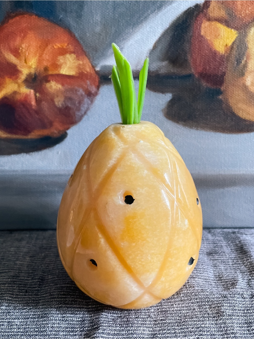 Stunning Carved Onyx Stone Fruit Decor Set - 4 Pieces - Picture 9 of 14